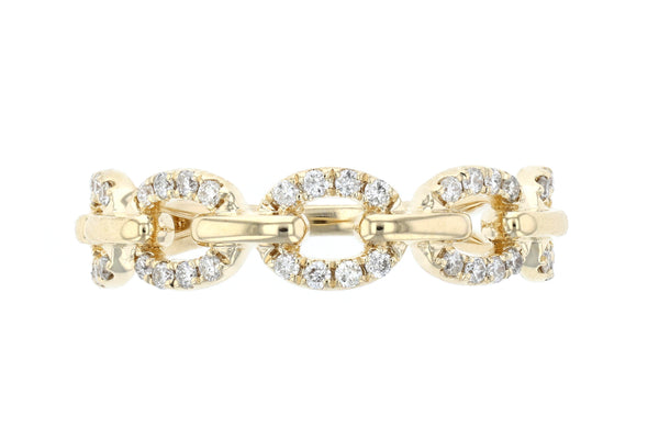 Chain-link Diamond Fashion Ring 14K Yellow Gold